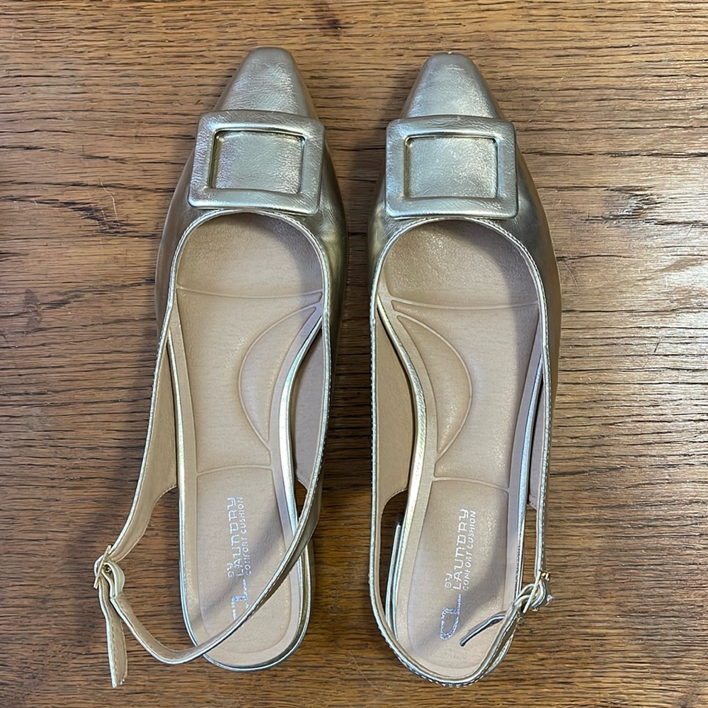 Chinese Laundry Gold Buckle slingback - size 9.5